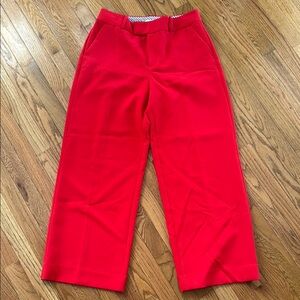 Vibrant Red Wide-Leg Trousers